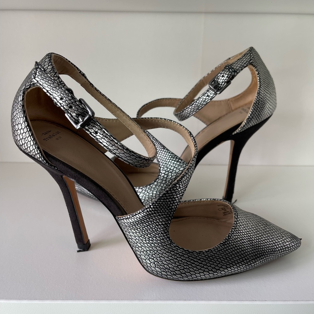 Metallic Strappy Zara Statement heels